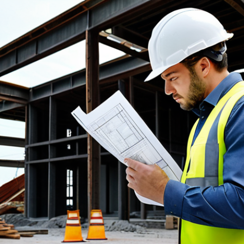 Home 9 **
"A professional civil engineer in a fully clothed, modest business suit, reviewing blueprints on a construction site, hard hat, safety vest, appropriate attire, safe for work, perfect anatomy, natural proportions, professional photography, daytime, high quality."
**