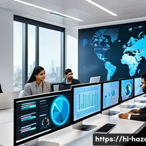 Home 30 위험물관리사로 시작하는 재취업 준비 - A modern office environment showcasing a diverse team of Indian professionals engaged in digital ris...